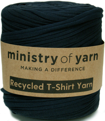 Very dark blue recycled t-shirt yarn Australia