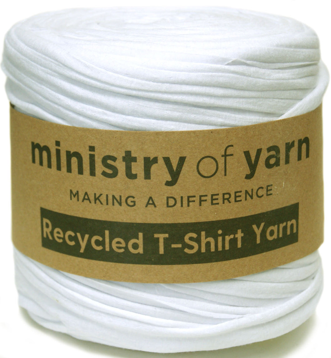 Bright White recycled t-shirt yarn Australia