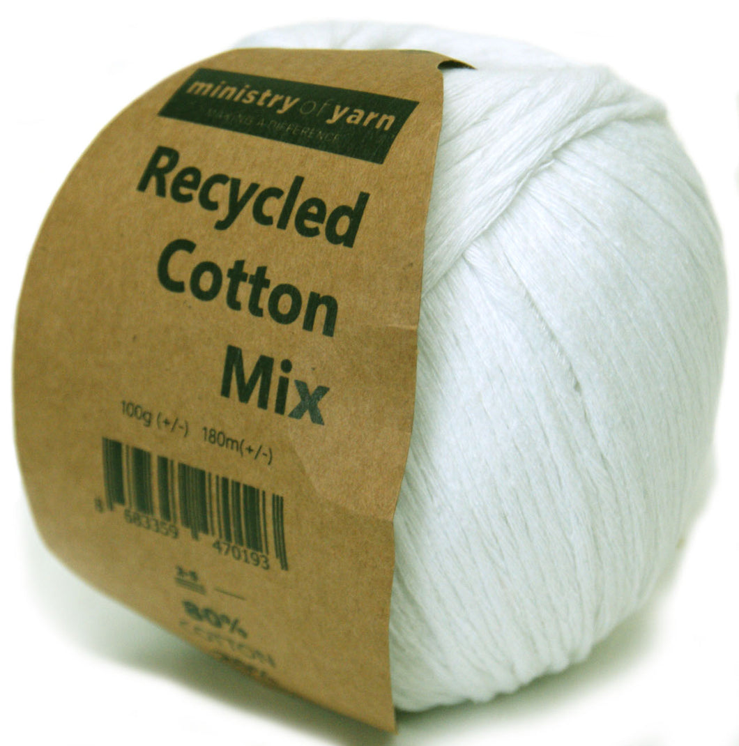 White recycled cotton yarn Australia slim little amigurumi