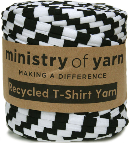 black and white stripe recycle t-shirt yarn Australia