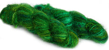 Bright Green recycled spun sari silk yarn Australia