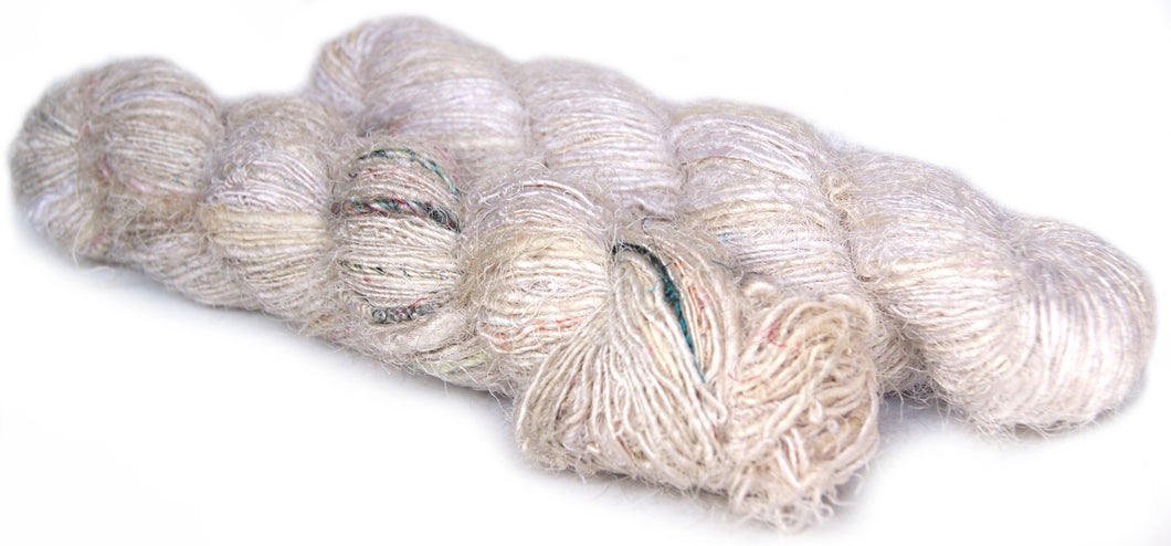 Pale recycled spun silk sari yarn Australia